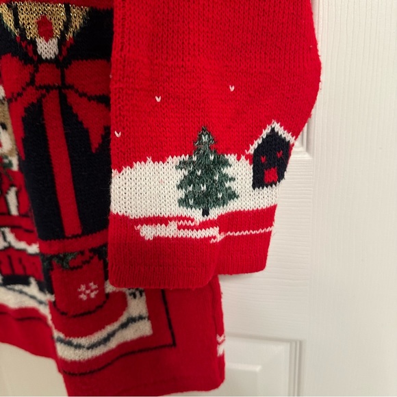 🎄 Vintage Ugly Christmas Sweater With Caroling Teddy Bears Winter Scene - Picture 4 of 8